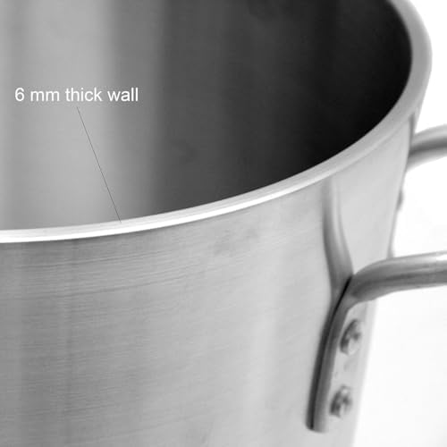 TrueCraftware- 8 qt. Heavy-Duty Aluminum Stock Pot with Riveted Handle 6mm Thickness-Multipurpose Pot Cookware Large Stockpot For Cooking Simmering Soup Stock Home Kitchen