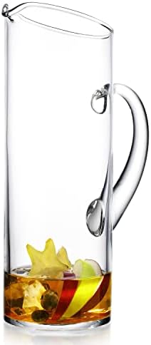 Glass Water Pitcher with Spout – Elegant Serving Carafe for Water, Juice, Sangria, Lemonade, and Cocktails – Crystal-Clear Glass Beverage Pitcher.