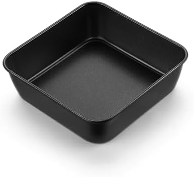 E-far 6 Inch Square Cake Pan, Nonstick Small Baking Pan for Brownie Bread
