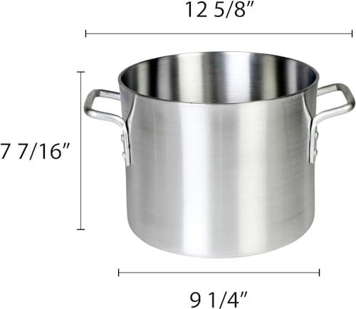 TrueCraftware- 8 qt. Aluminum Stock Pot with Riveted Handles 4mm Thickness- Multipurpose Pot Cookware Large Stockpot Stew For Cooking Simmering Soup Seafood Stock Home Kitchen Restaurant