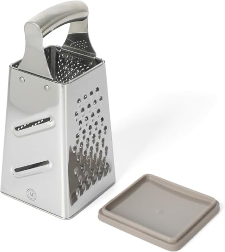 Martha Stewart Sprucedale 9.5-Inch Stainless Steel 4-Sided Box Grater – Durable Kitchen Cheese and Food Grater with Multiple Grating Surfaces (Pack of 8)