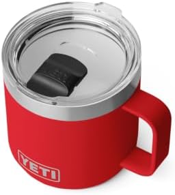 YETI Rambler 14 oz Ceramic Lined Stackable Mug, Rescue Red