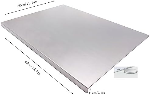 BILLAMB Stainless Steel Cutting Boards for The Kitchen, Suitable for Meat, Fruits, Vegetables, Bread, and Baking Large-sized Cutting Boards (40 x 30cm/15.7 x 11.8 in)
