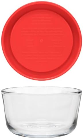 Pyrex Simply Store 1 Cup Single Glass Food Storage Container, Plastic Lid