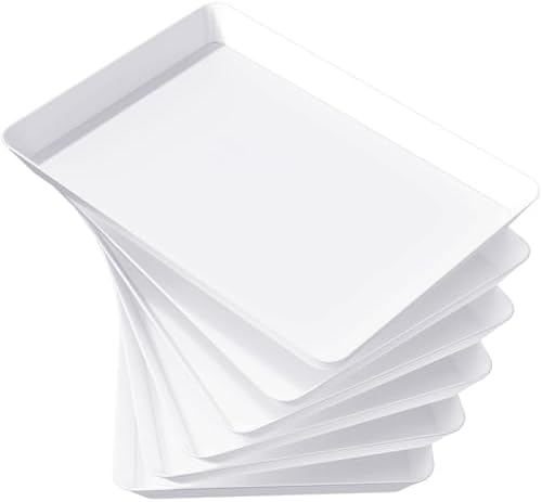 Lifewit 6 Pcs Serving Tray for Party, Reusable Plastic Food Serving Platter