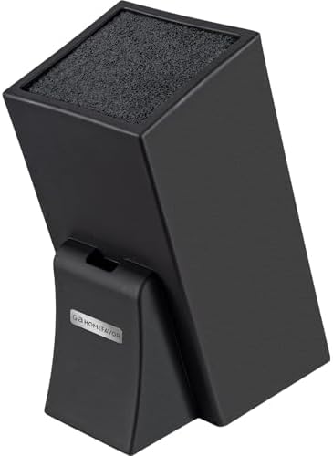 G.a HOMEFAVOR Universal Knife Block with Removable Plastic Bristles, Black