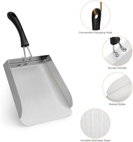 Stanbroil Stainless Steel Griddle Mover Smash Burger Food Shovel Grill Spatula Great for Stir Fry and Move Food, 13" (Pack of 2)