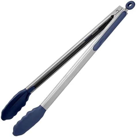 U-Taste Kitchen Tong for Cooking, 600ºF Heat-Resistant, 16in/Midnight Blue
