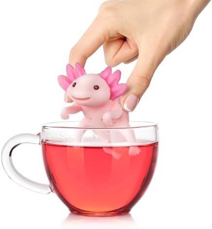 Genuine Fred RELAXOLOTL Tea Infuser, Cute Axolotl Design, For Loose Leaf Tea, Flexible, Easy to Clean Silicone, Fun Gift for Tea Lovers, Clever Kitchen Gadget