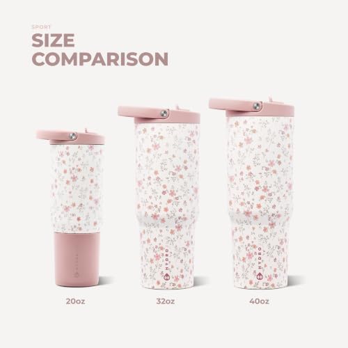 HydroJug Sport 20 oz Insulated Stainless Steel Water Bottle, Magnolia