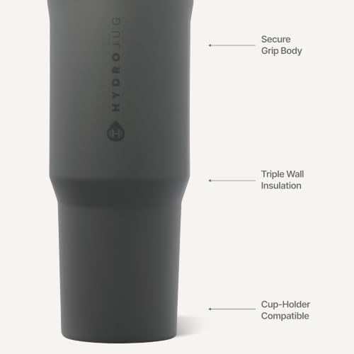 HydroJug Sport 40 oz Insulated Stainless Steel Water Bottle, Stone
