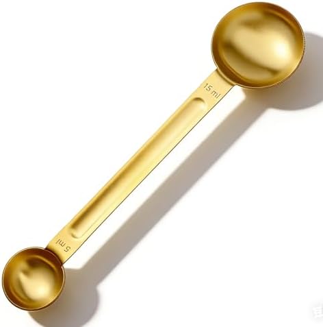 Double Sided Measuring Spoons, Stainless Steel Gold Coffee Teaspoon