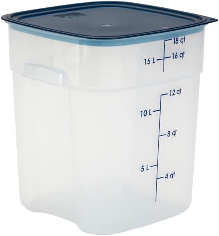 Cambro FreshPro 18 Quart (QT) Food Storage Container with Lid (Restaurant Grade) - for Food Prep, Commercial Kitchen, Pet and Dog Food Container (Translucent)