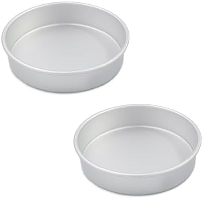 8×2 round Cake Pans Set of 2,Aluminum cake tin baing pan for birthday cake party cake (8×2 round Cake Pans, Set of 2)