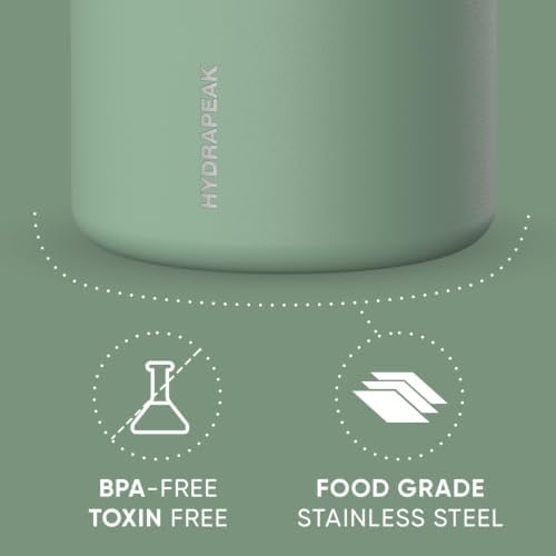 Hydrapeak 32oz Stainless Steel Vacuum Insulated Food Jar for Hot Food and Cold Food, Wide Mouth Leak-Proof Soup Jar for Adults, 10 Hours Hot and 16 Hrs Cold (Sage Leaf)