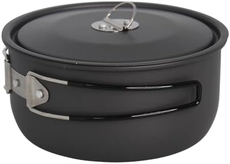 MIRRO 1.3 Qt Hard Anodized Camping Pot with Lid for Hiking Backpacking