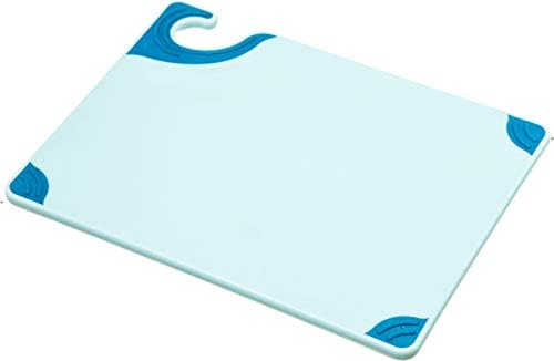 San Jamar Saf-T-Grip Cutting Board With Molded-In Ruler, Plastic Chopping Board for Kitchen, 9" x 12" x 0.35", 1 Count, Blue