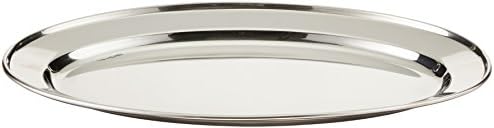 Winco 14" x 8 3/4" Oval Stainless Steel Platter