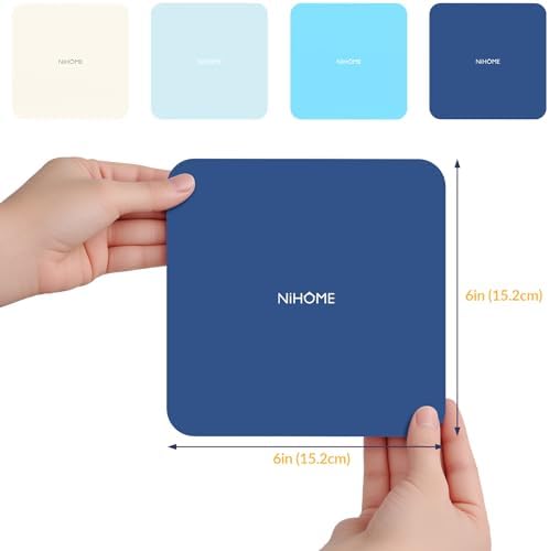 NiHome Silicone Jar Opener Gripper Pads, 6 In for Seniors, Ocean Color, 4PC