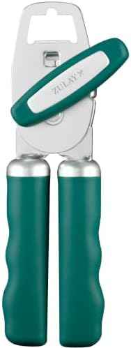 Zulay Kitchen Manual Can Opener Heavy Duty Patented Stainless Steel, Jade