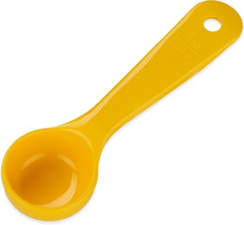 Carlisle FoodService Products Measure Miser Solid Measuring Spoon with Short Handle, 1 Ounce, Yellow (Pack of 5)