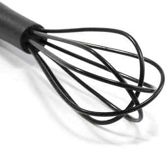 Mini Whisks 6 inch silica gel Whisk, Hand Egg Mixer for Flour Cake Egg, Kitchen Cooking Baking Use Whisk (black)