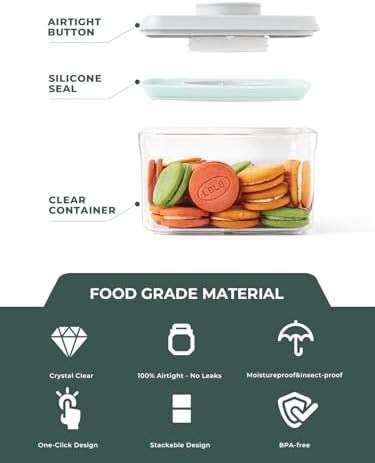 0.6 Qt Airtight Snack Containers, 3 Pack Small Pop Top Pantry Jars