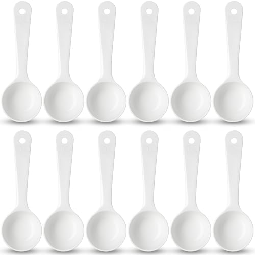 Carlisle FoodService Products Measure Miser Solid Measuring Spoon with Short Handle, 3 Ounces, White (Pack Of 12)