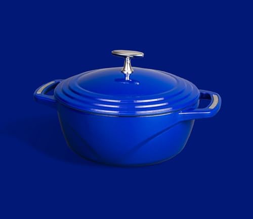 Lodge USA Enamel 4.5 Quart Dutch Oven, Smooth Sailing