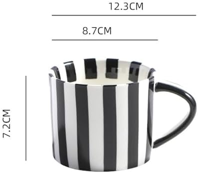 8 Oz Ceramic Coffee Mug Espresso Cups with Saucer Mug And Saucer Set Cup And Saucer Coffee Cups with Saucers Coffee Cups And Saucers,Black