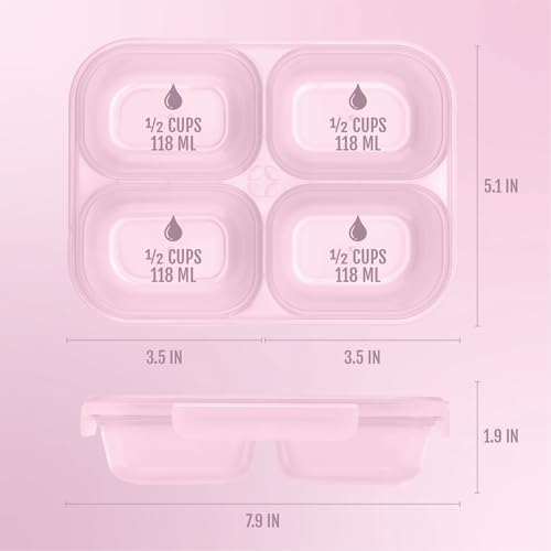 Ello Snap & Nest 2 Cup Divided Plastic Snack Containers, 10 Pc,Berry Fields