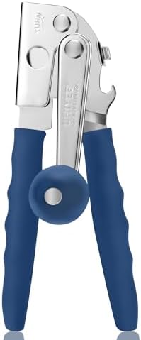 UHIYEE Commercial Can Opener Heavy Duty, Hand Crank for Large Cans, Blue