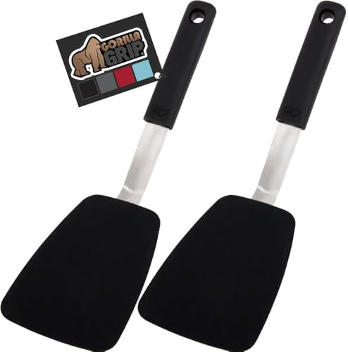 GORILLA GRIP Patented Nonstick Spatula for Frying Pan, 2PK, 11.6 inch Black