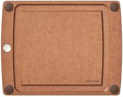 Epicurean All-In-One Cutting Board with Non-Slip Feet and Juice Groove - Non-toxic, Dishwasher Safe, Made in the USA, 11.5" x 9", Nutmeg