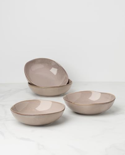 Oneida Organic Shades Clay Stoneware Pasta Bowl Set for 4, 34.5oz