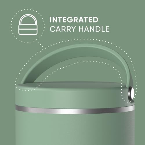 Hydrapeak 32oz Stainless Steel Vacuum Insulated Food Jar for Hot Food and Cold Food, Wide Mouth Leak-Proof Soup Jar for Adults, 10 Hours Hot and 16 Hrs Cold (Sage Leaf)