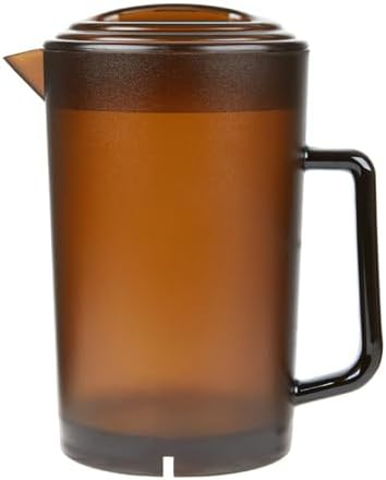 G.E.T. P-3064-1-A 64 oz. Amber Textured Plastic Pitcher, Dishwasher Safe, Break Resistant, for Indoor and Outdoor Entertaining, (Pack of 12)