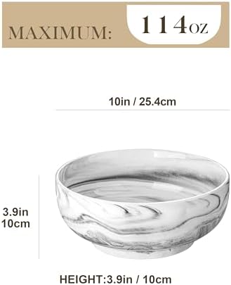 MALACASA Large Serving Bowls, 114 OZ(10") Ceramic Salad Bowls Set of 2