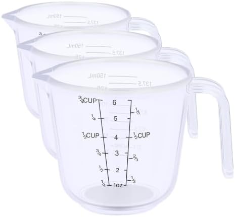DOTINGHUX Measuring Cup, 3/4 Cup, Clear (Pack of 3)