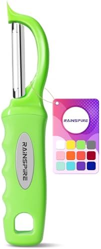 Rainspire Vegetable Peeler Potato Peelers for Kitchen, Sharp Stainless Steel Blades Veggie, Comfortable Handle Fruit Peeler, Carrot Peeler Apple Peeler Dishwasher Safe, Green, 1-Pack