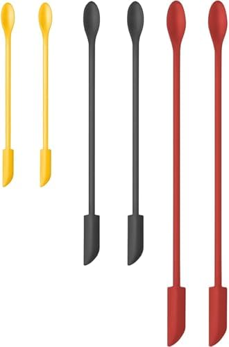 Silicone Spatula Set 6Pcs, Mini Jar Scraper for Makeup & Food