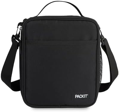 PackIt Freezable Crossbody Lunch Box, Black
