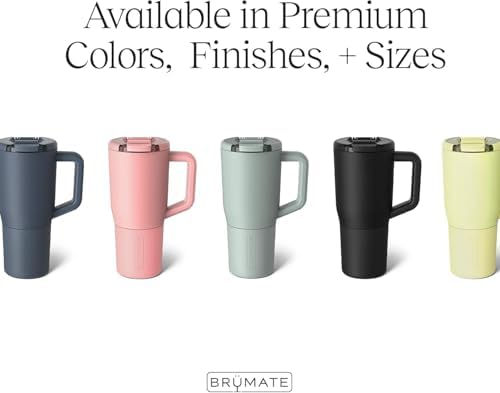 BrüMate Müv - 25oz 100% Leak Proof Insulated Coffee Mug with Handle & Lid - Stainless Steel Coffee Travel Mug - Double Walled Coffee Cup (Navy Polka Dots)