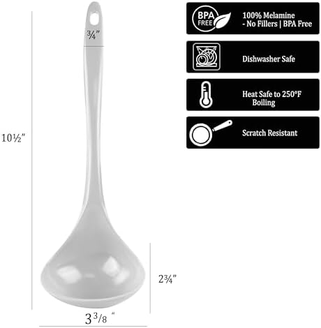 Reston Lloyd Melamine Soup Ladle Kitchen Utensil, Premium Quality Utensil with Heat Resistant Ergonomic Handle, Durable BPA-Free Plastic, 10.5 inch long, One Piece, Magenta
