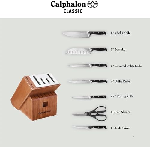 Calphalon Classic Self-Sharpening Cutlery Knife Block Set with SharpIN Technology, 15 piece