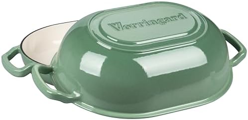 VORRINGARD Enameled Cast Iron Sourdough Bread Oven, Dutch Oven, Loaf Cast Iron Bread Pan for Homemade Bread Baking, Meatloaf Pan with Lid, 7QT, Sage Green