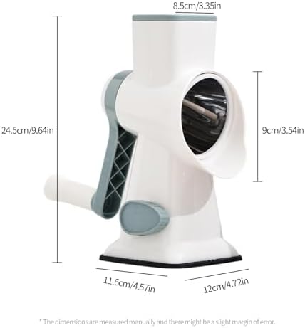 Rotary Cheese Grater Manual Hand Crank 3-in-1 Vegetable Shredder