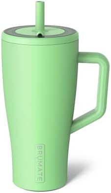 BrüMate Era 30 oz Tumbler with Handle and Straw | 100% Leakproof Insulated Water Bottle Tumbler with Lid and Flexible SoftSip Straw | Made of Stainless Steel | Cup Holder Friendly | 30oz (Kiwi)