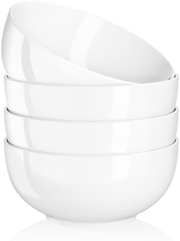 Quatish Cereal Bowls Set of 4, 24 OZ Soup Bowl, Durable Ceramic Bowls