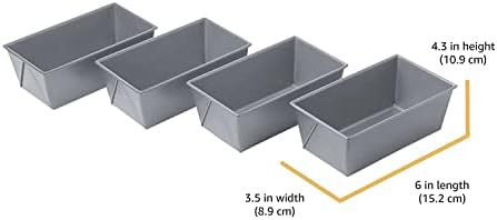 Chicago Metallic Commercial II Non-Stick Mini Loaf Pan Set, 6-Inch-by-3.5-Inch, 4-Count (Pack of 12)
